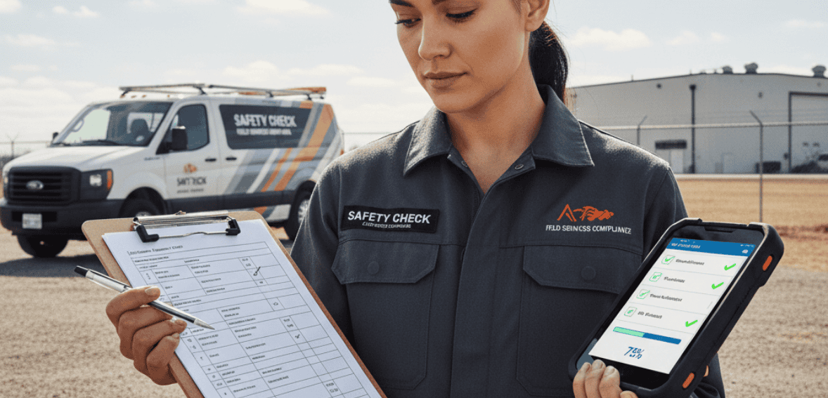 Transition from paper forms to digital safety checklists in field service.