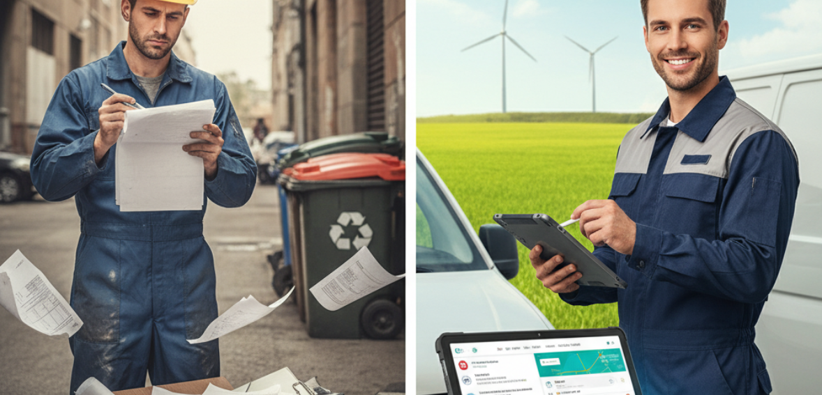 Comparing paper processes with paperless field service digital workflows.