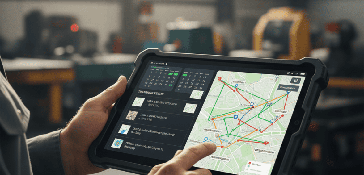 AI automation optimizing technician dispatch as part of field service trends 2025