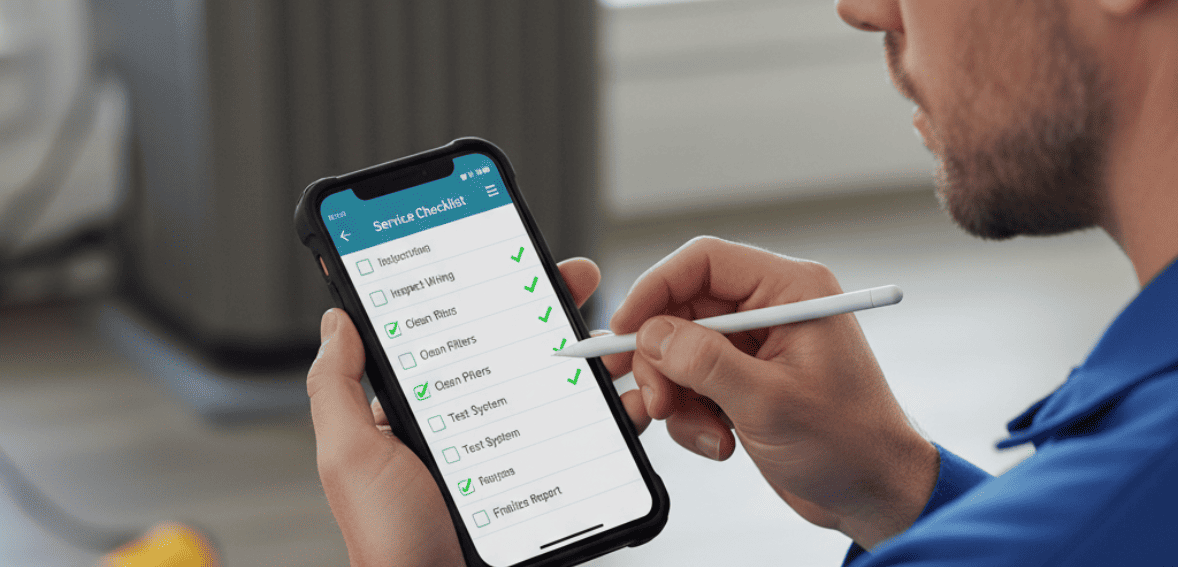 Field service agreements supported through mobile job tools.