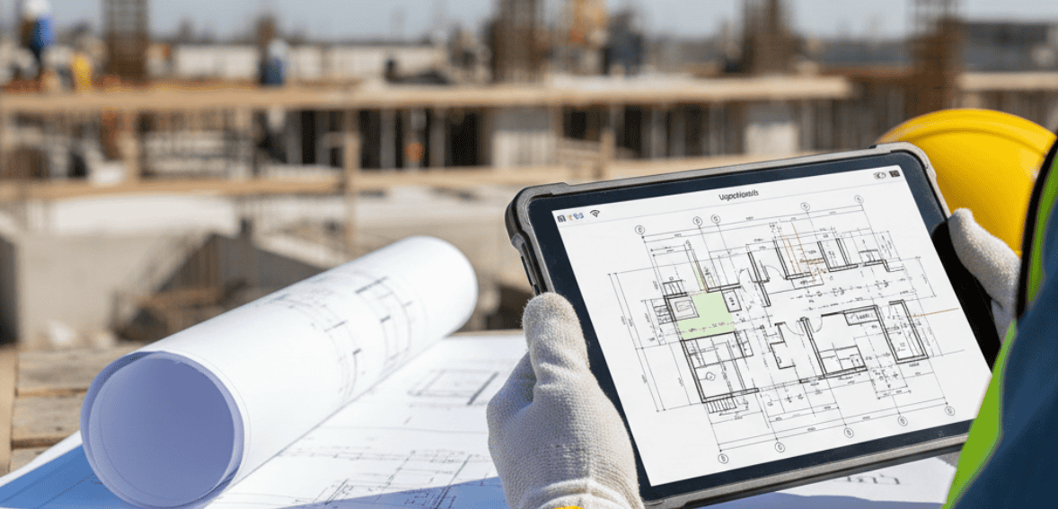 Updated project documents and blueprints accessed through cloud construction management software.