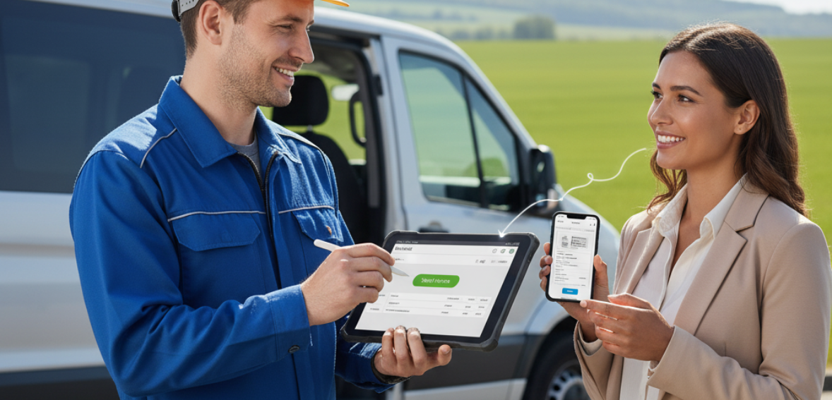 Electronic invoicing benefits for faster, accurate field service billing.