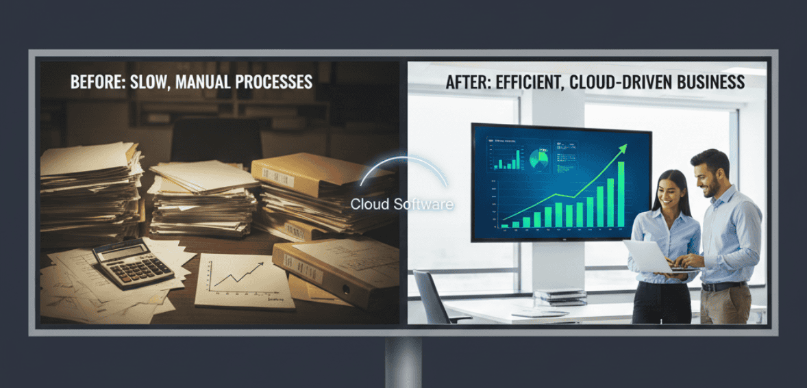competitive advantage through digital transformation contractors cloud efficiency