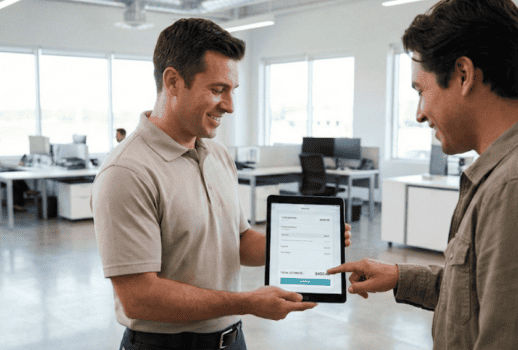 Quote to cash process showing digital estimates and payments in field service