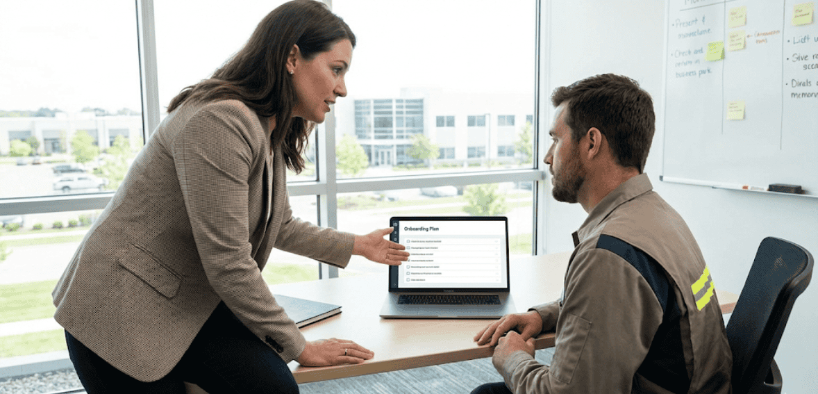 Structured onboarding process for new field service technicians