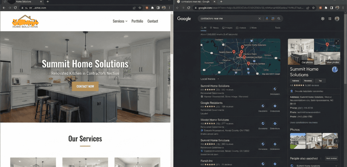 online presence marketing field service contractor's website Google Business profile local SEO