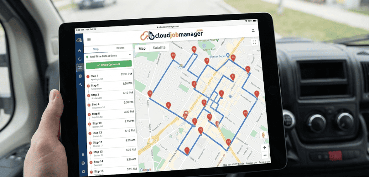 route optimization for cleaning services multi-stop scheduling map