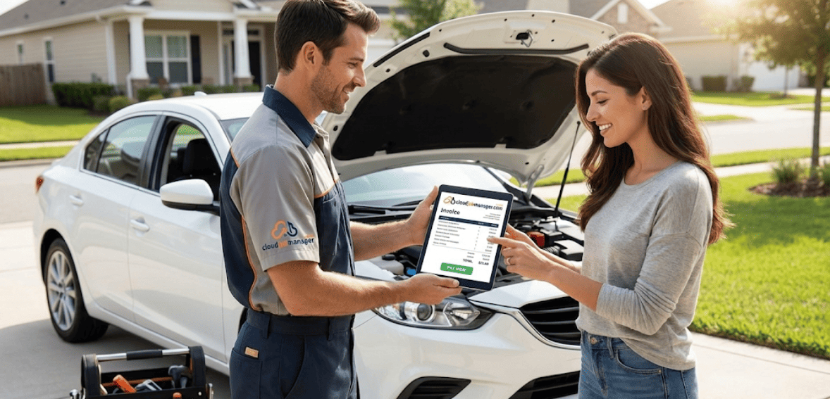 on-site invoicing with mobile mechanic software