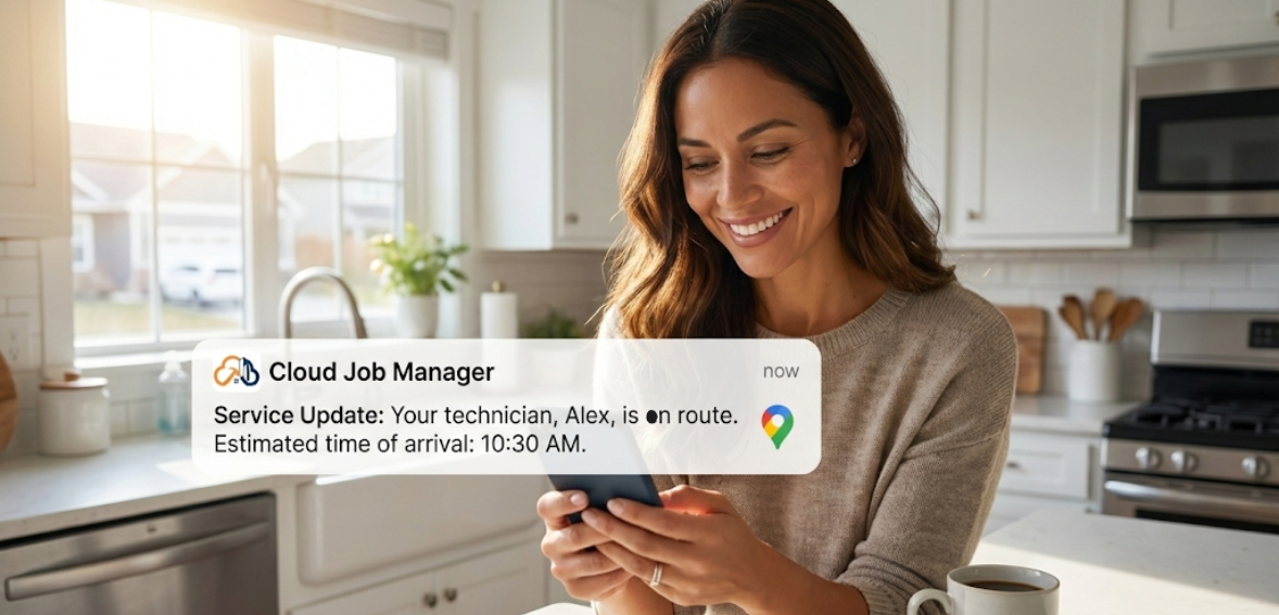customer notifications through mobile job tracking