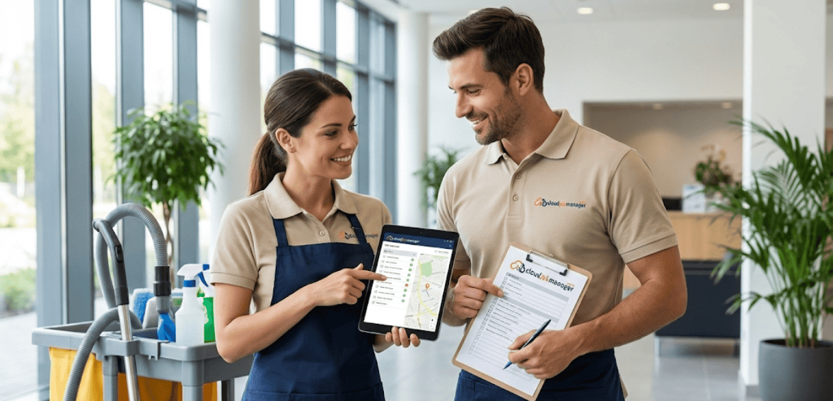 Balanced workload planning for cleaners using digital scheduling tools.