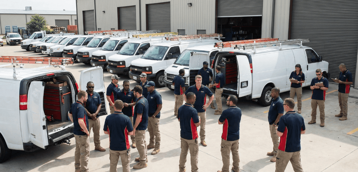 New plumbing company scaling with plumbing business software and scheduling tools