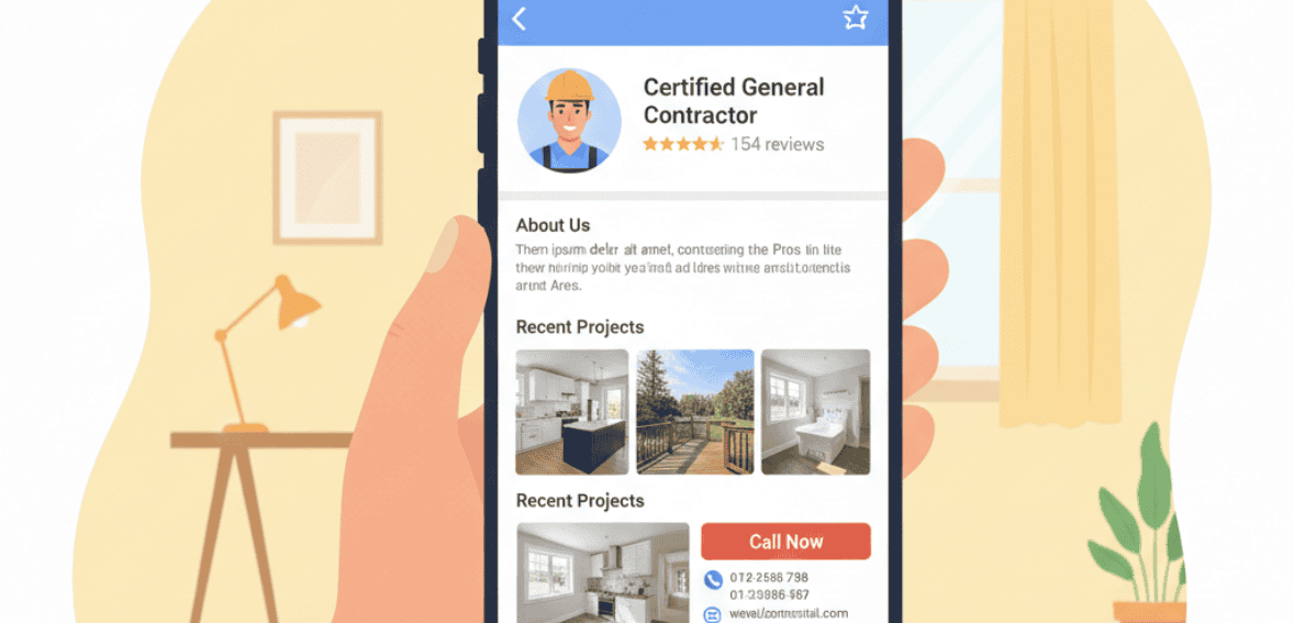 Online presence building trust for contractor marketing