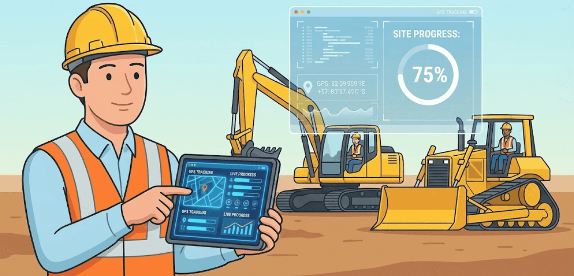 Real-time jobsite data displayed using IoT jobsite technology