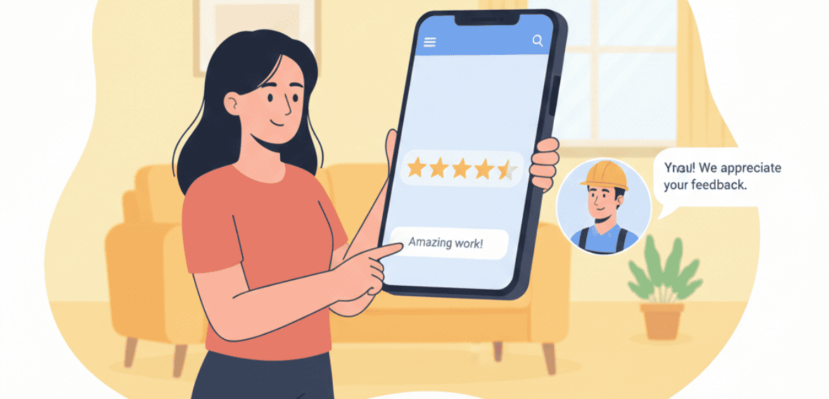 Customer reviews impacting local SEO for contractors