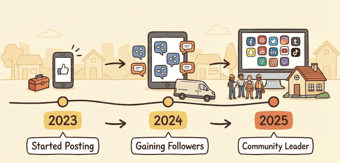 Long-term online engagement through social media marketing for trades