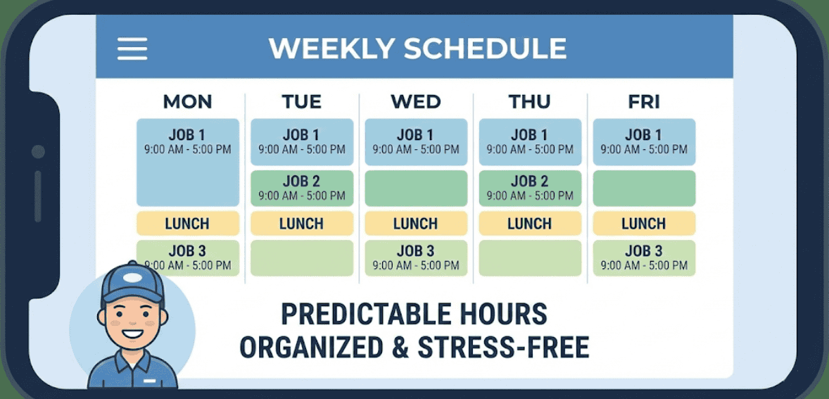 Predictable scheduling reduces burnout and improves crew wellbeing
