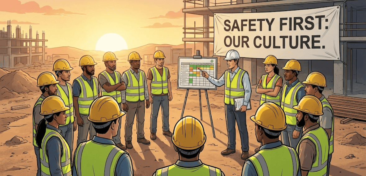 Jobsite safety mindset supporting OSHA compliance