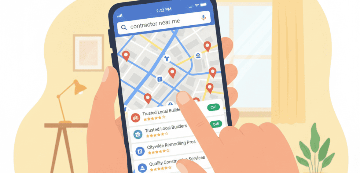 How customers search locally for contractors online