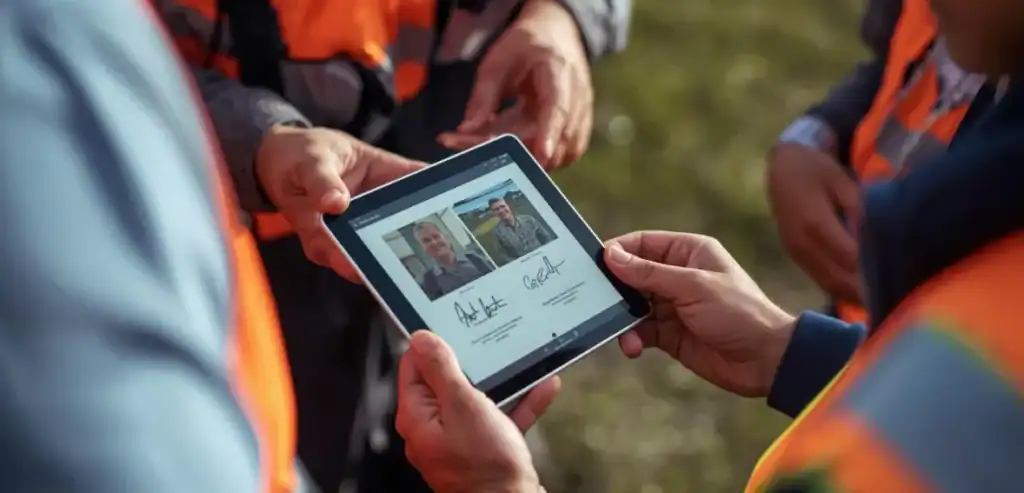 taking photo and signature in field