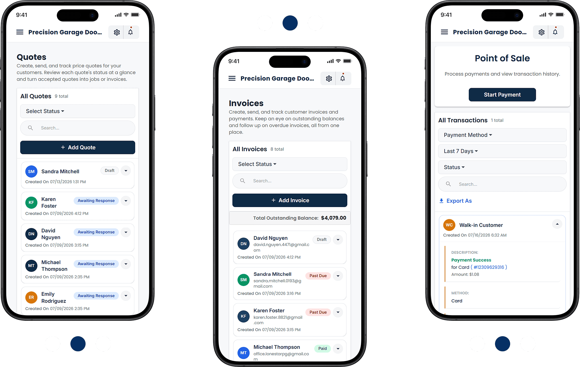 Estimates, Work Orders & Invoicing