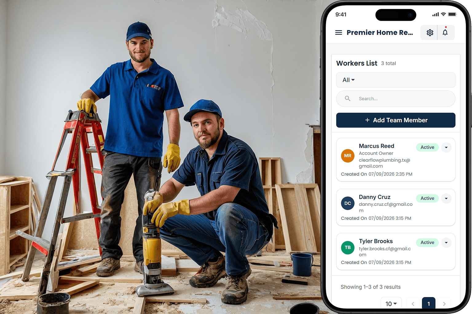 Cloud Job Manager dashboard for Home Renovation & Remodeling
