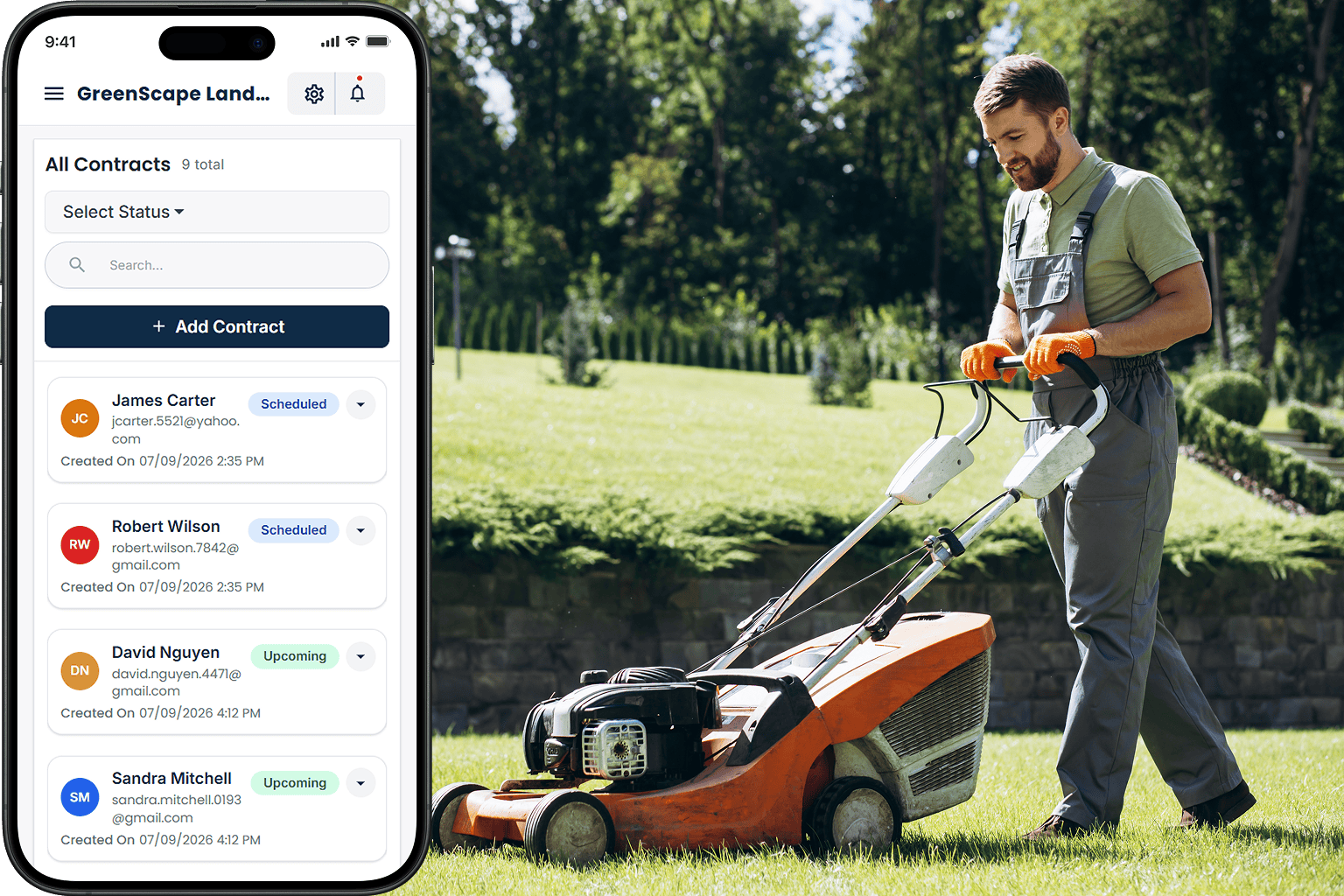 Cloud Job Manager dashboard for Landscaping and Lawn Care