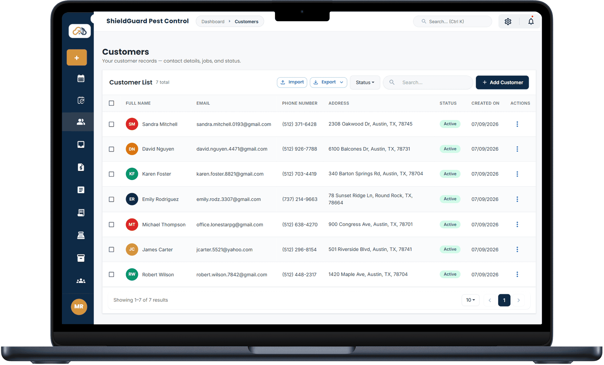 Organized Customer And Property Records