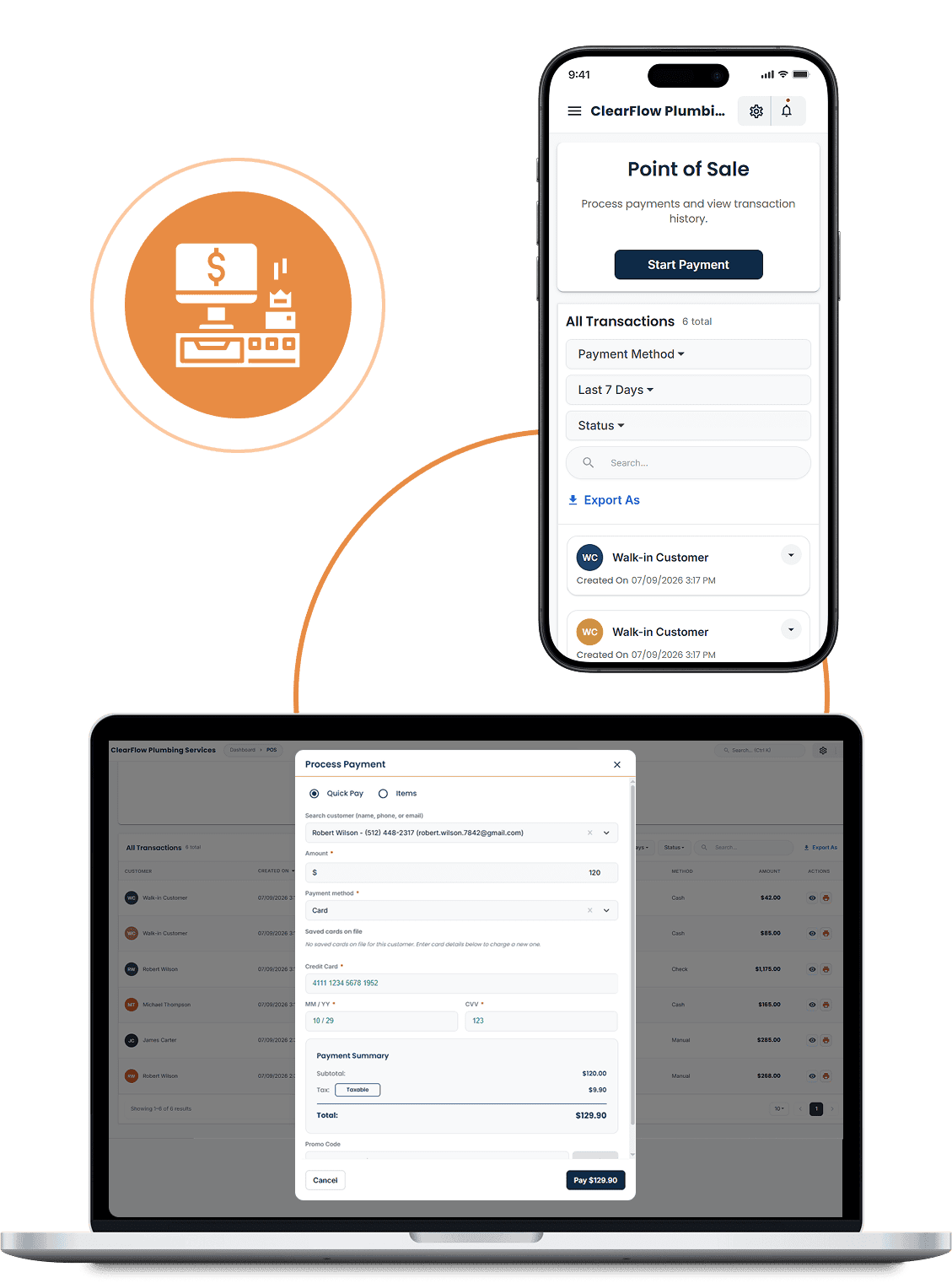 Cloud Job Manager payment processing interface