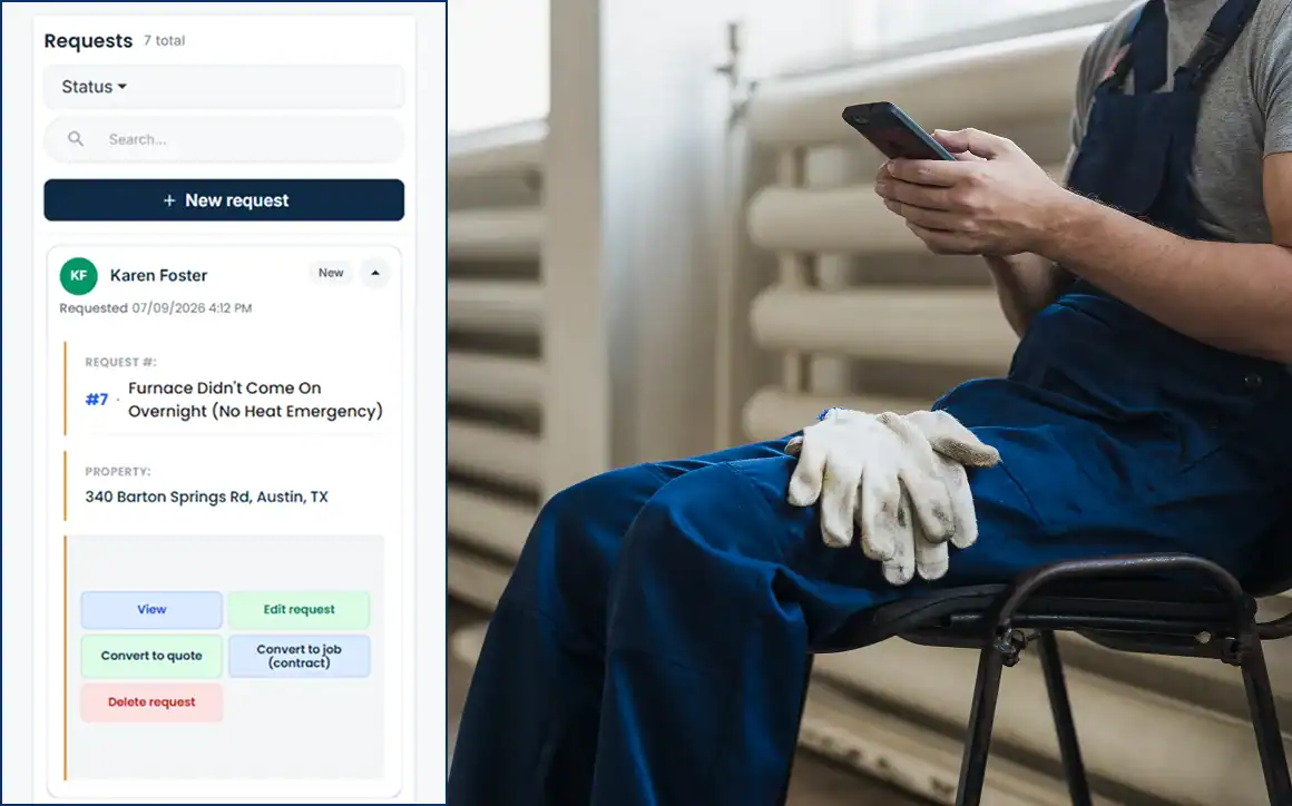 Receive an HVAC service request in Cloud Job Manager