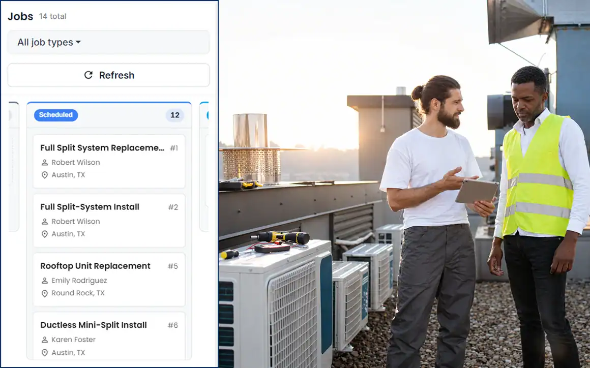 Schedule an HVAC crew in Cloud Job Manager