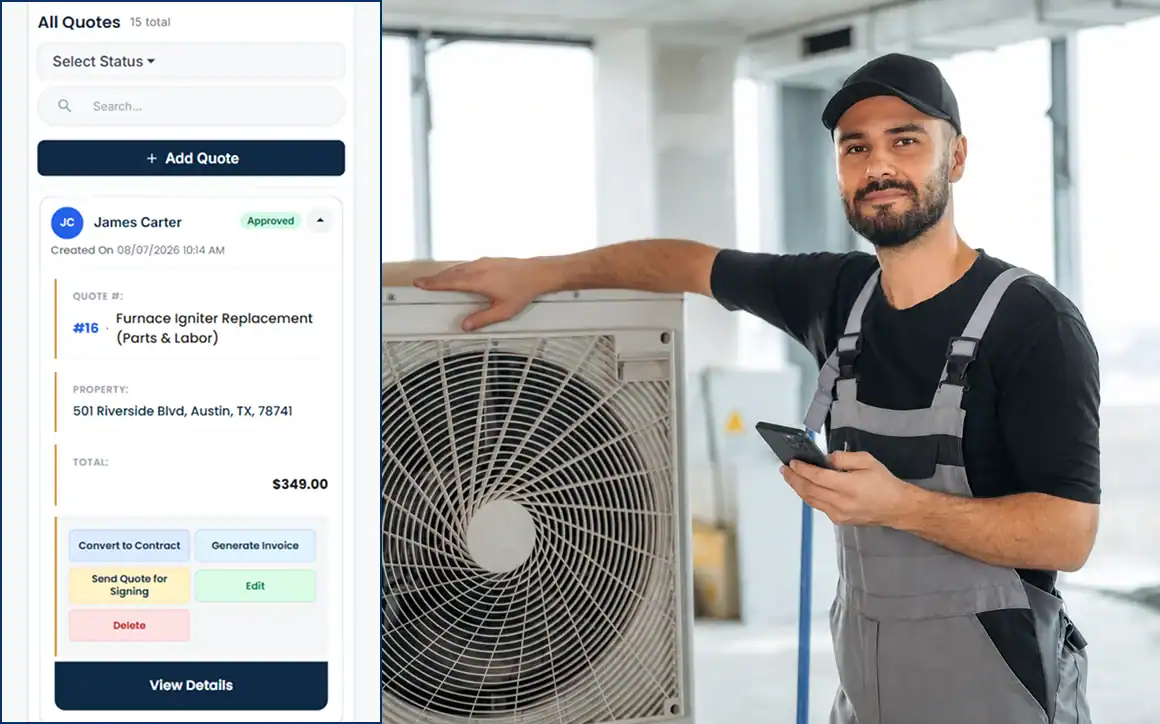 Send an HVAC estimate from Cloud Job Manager