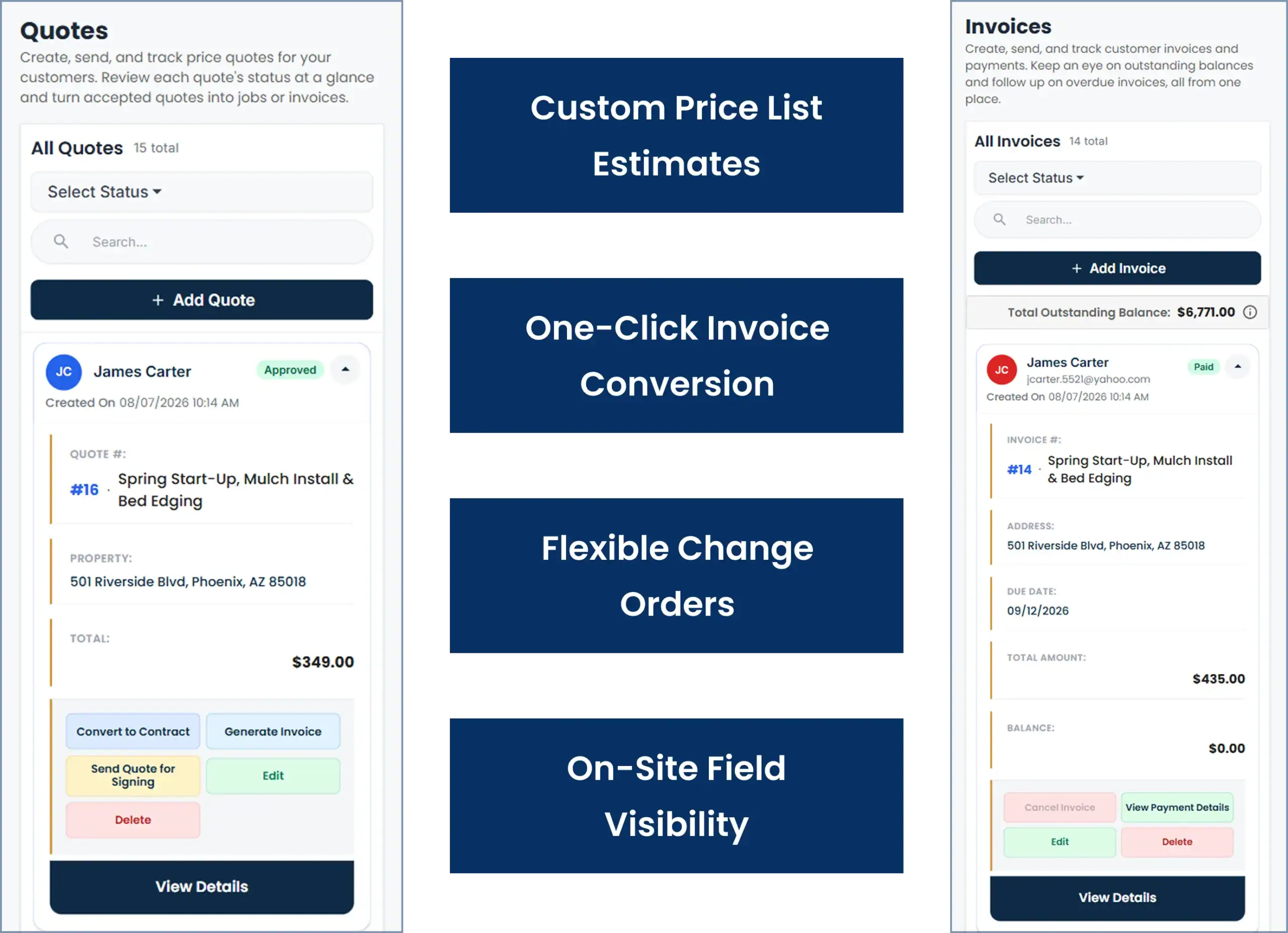 Estimates, Work Orders & Invoicing