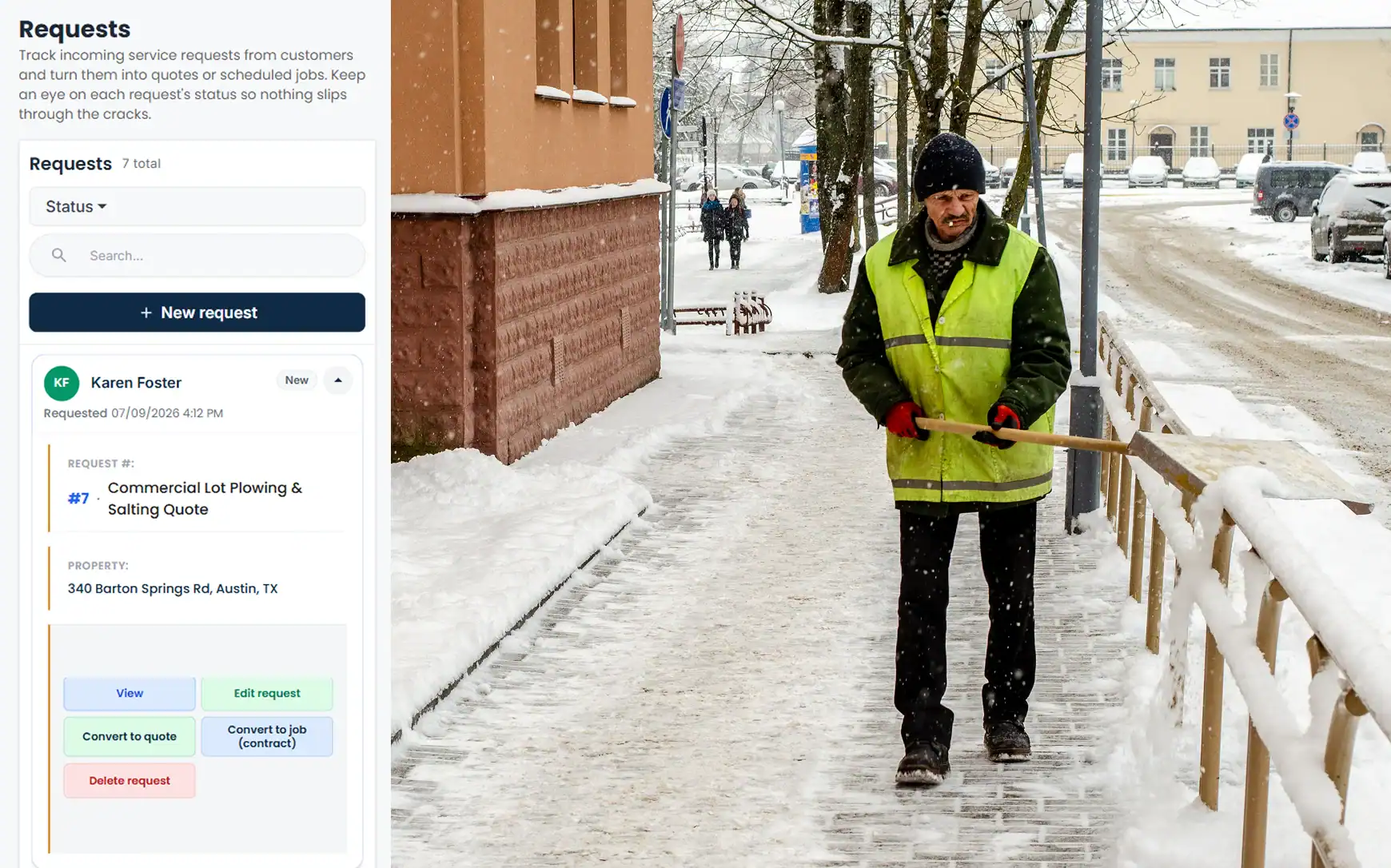 Receive an HVAC service request in Cloud Job Manager