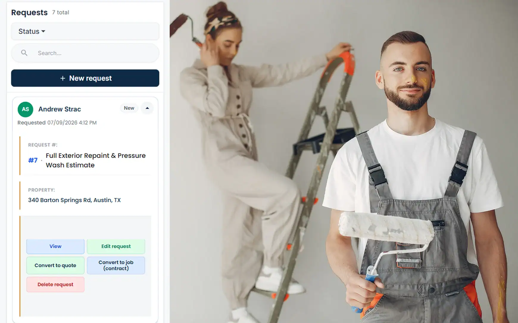 Receive an HVAC service request in Cloud Job Manager