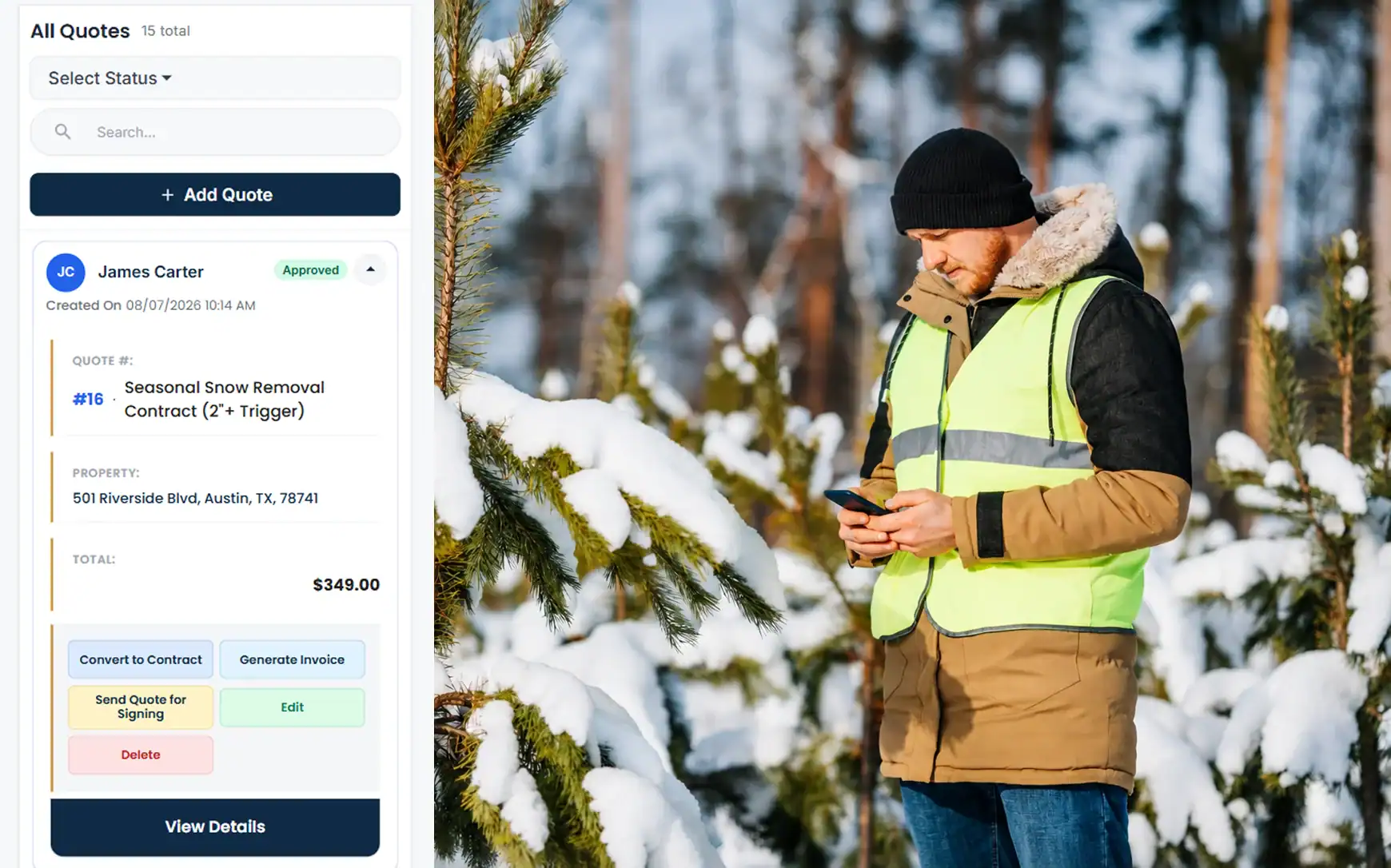 Send an HVAC estimate from Cloud Job Manager