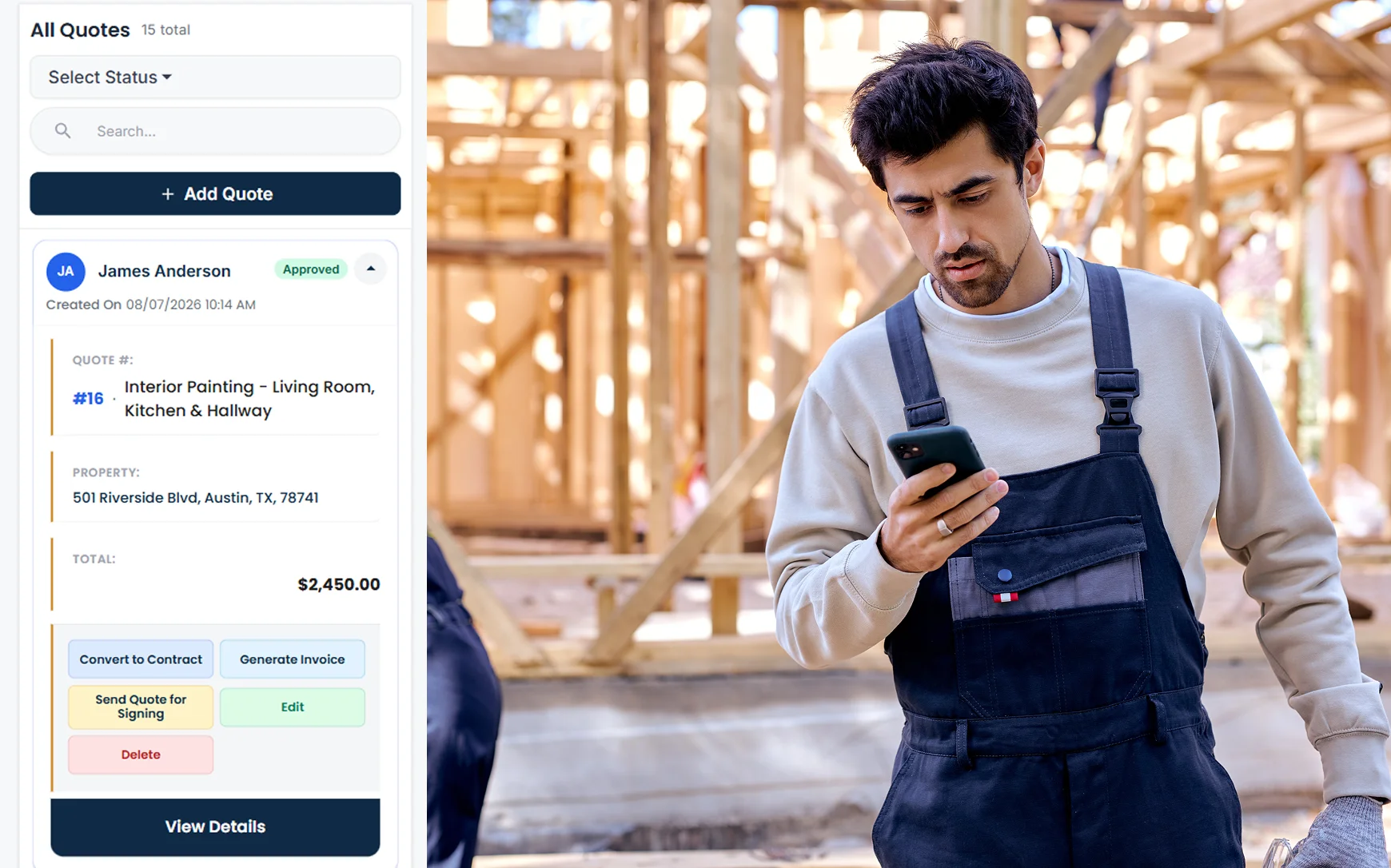 Send an HVAC estimate from Cloud Job Manager